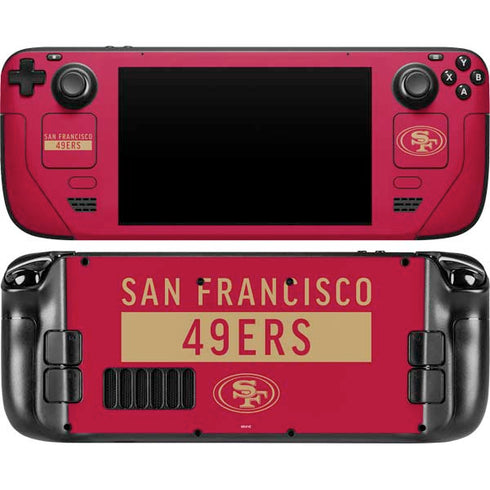 NFL San Francisco 49ers Red Performance Series Steam Deck Handheld Gaming Computer Skin